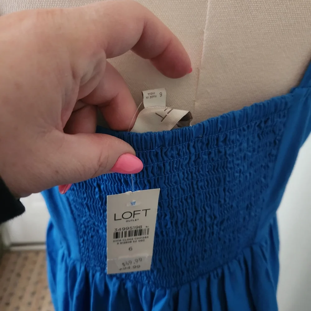 NWT Loft Blue Dress - Picture 4 of 4